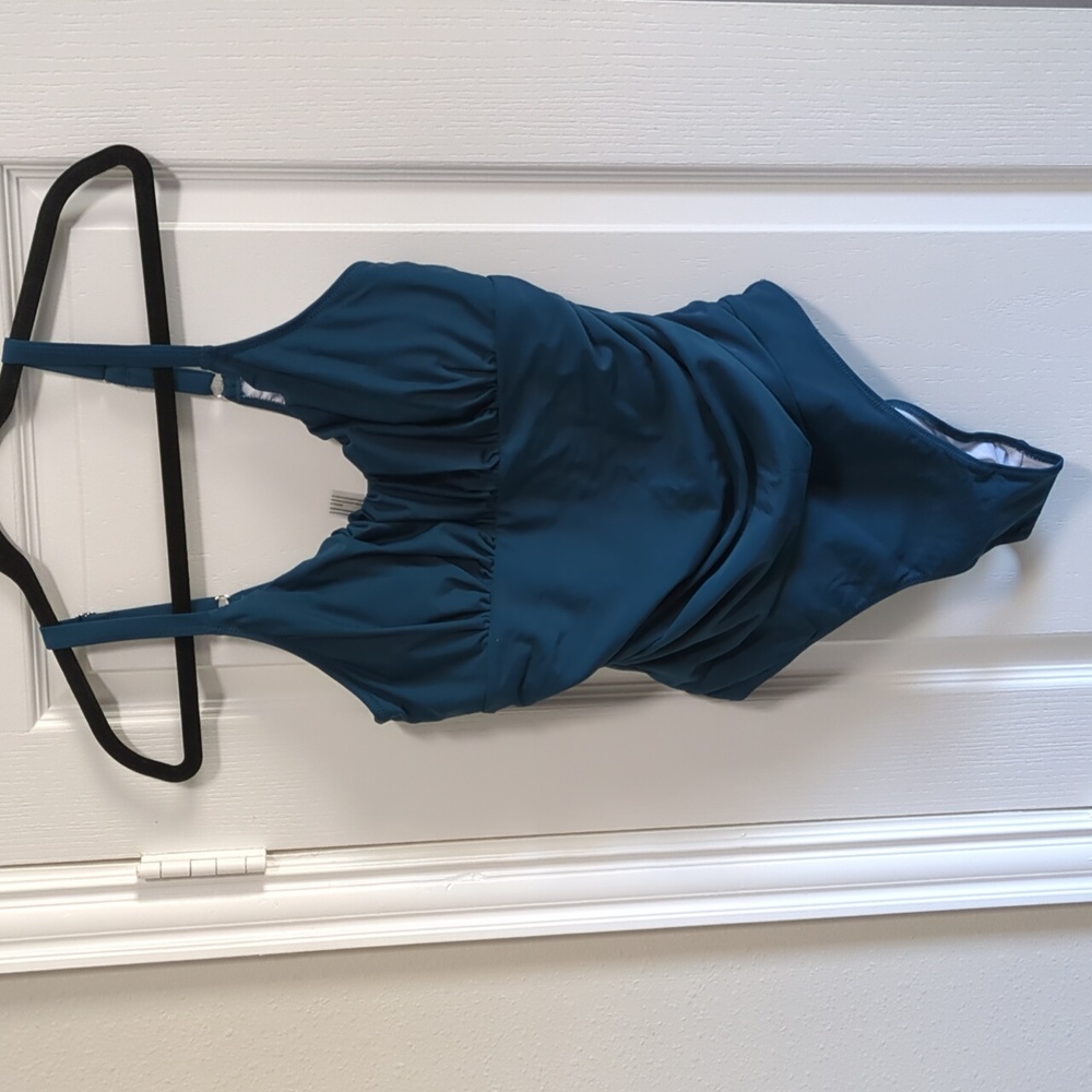 Solid Blue One piece bathing suit size L